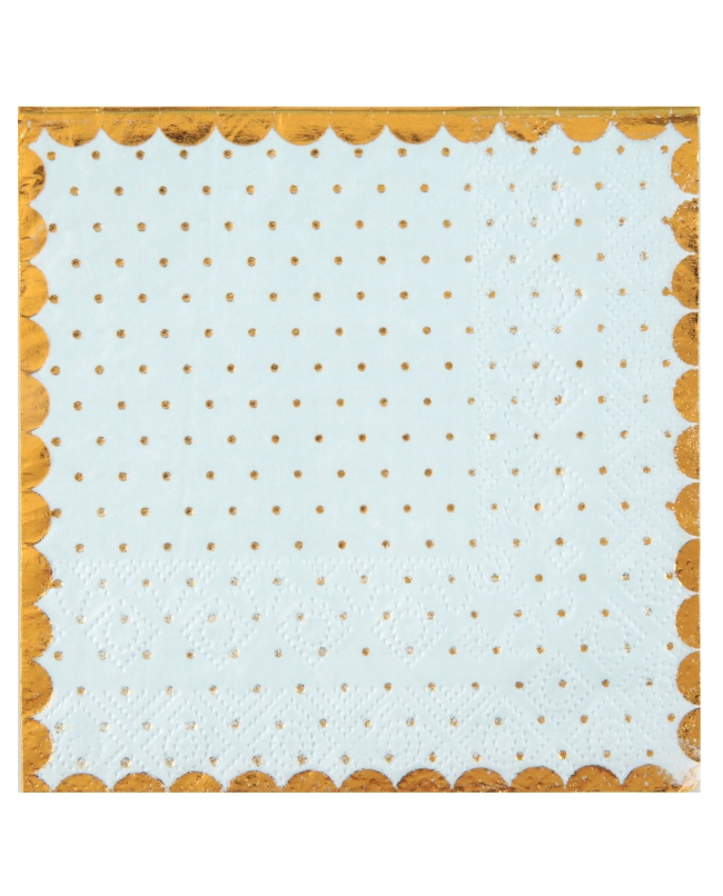 Servilletas Puntos Azul Pastel 25 X 25cm Papel 3 Capas ***OFERTA DTO NO ACUMULABLE