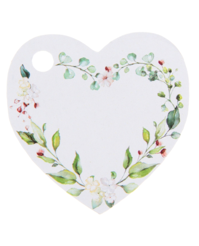 Marcasitio Etiqueta Corazon Boda Verde 4 X 4cm Carton ***OFERTA DTO NO ACUMULABLE