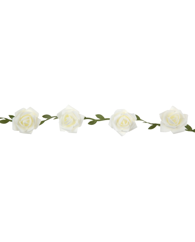 Guirnalda Rosas Blancas 50mm X 120cm Poliester Y Polietieno ***OFERTA DTO NO ACUMULABLE