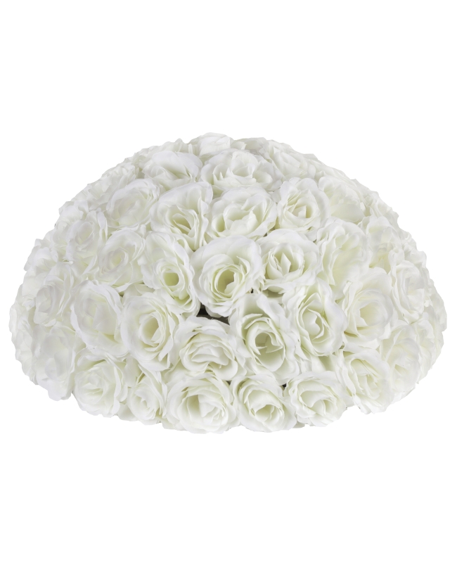 Centro Mesa Rosas Blancas 40cm Poliester ***OFERTA DTO NO ACUMULABLE
