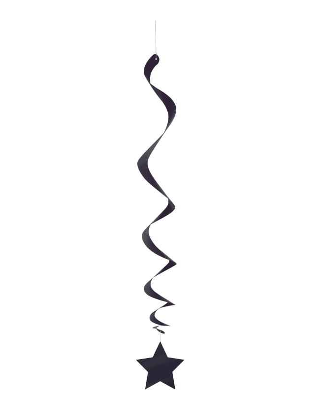 Deco Colgante Espiral Estrellas Negra 66cm
