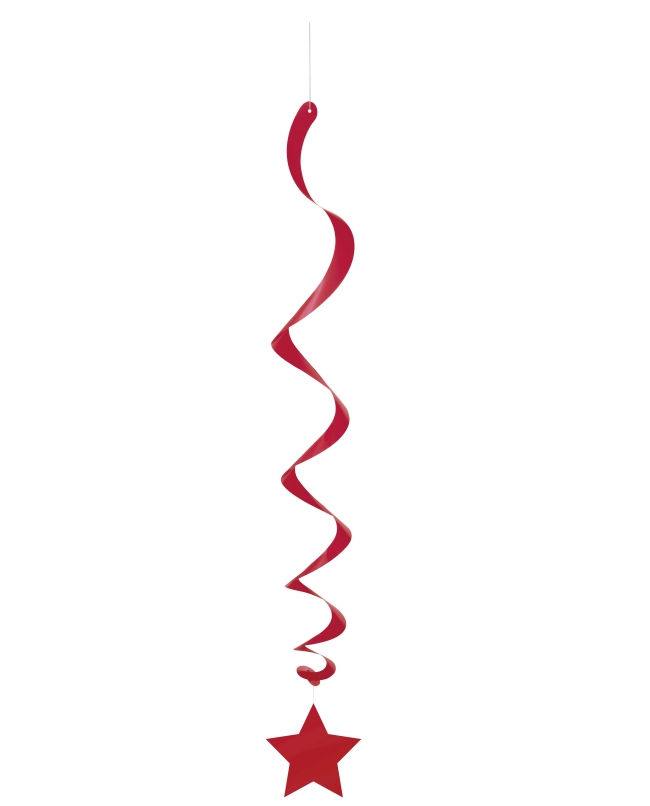 Deco Colgante Espiral Estrellas Rojo Rubi 66cm