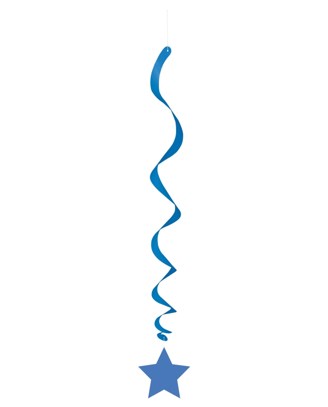 Deco Colgante Espiral Estrellas Azul Real 66cm