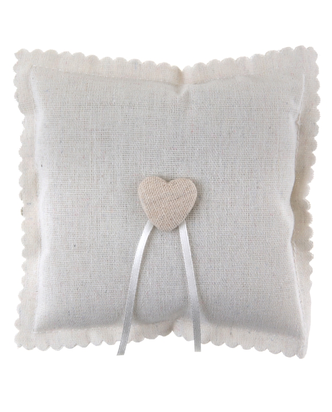 Cojin Anillos Blanco 15 X 15cm Algodon Y Saten Poliester ***OFERTA DTO NO ACUMULABLE