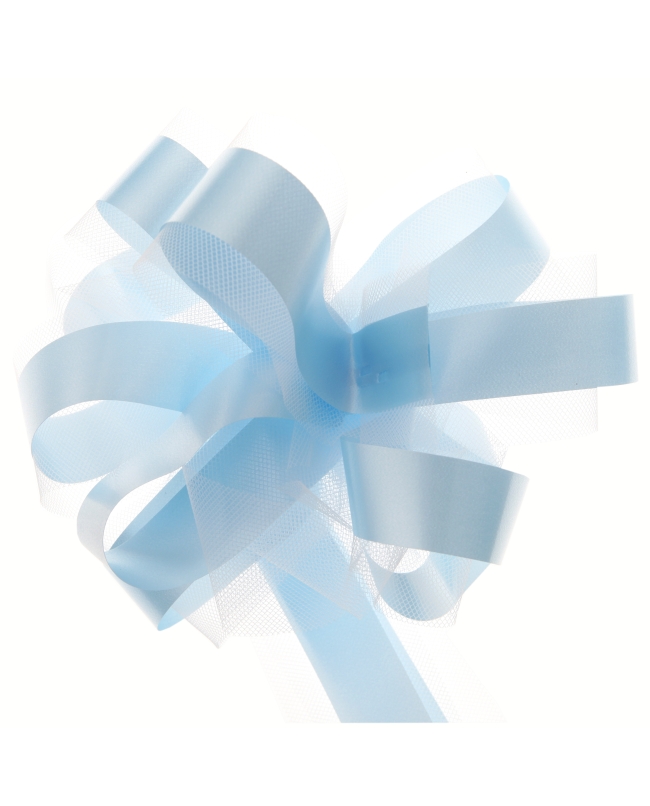 Lazo Facil Tul Azul Pastel 5cm Poliprop. Y Poliester ***OFERTA DTO NO ACUMULABLE