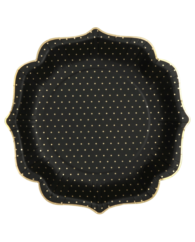 Platos Puntos Negro 21X21cm Carton ***OFERTA DTO NO ACUMULABLE