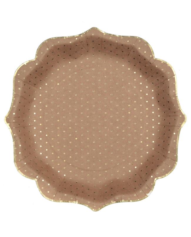 Platos Puntos Kraft 21X21cm Carton ***OFERTA DTO NO ACUMULABLE