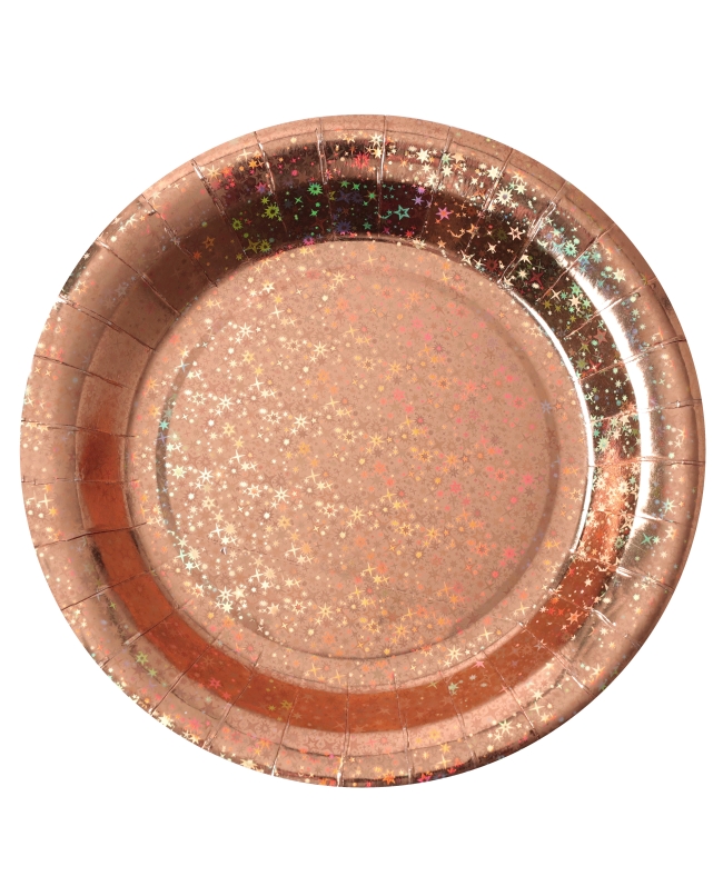 Platos Brillate Rosa 22.5cm Carton ***OFERTA DTO NO ACUMULABLE