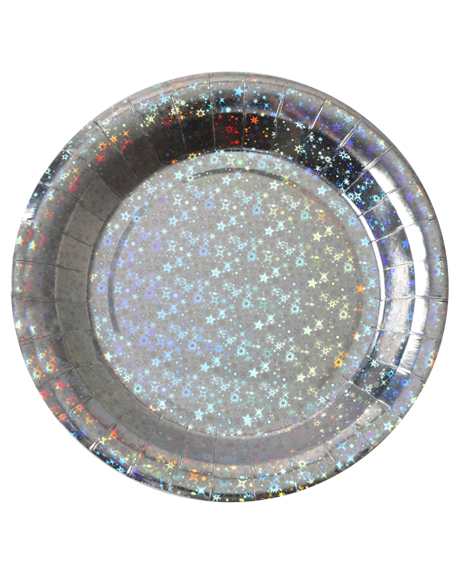 Platos Brillate Plata 22.5cm Carton ***OFERTA DTO NO ACUMULABLE