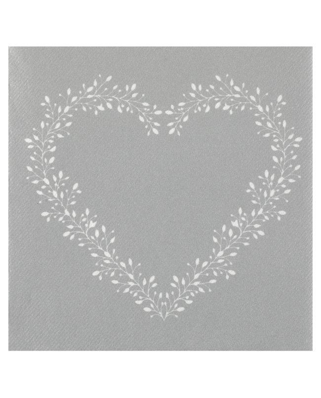Servilletas Airlaid corazones Plata 40x40cm Airlaid 65 gr/m2 ***OFERTA DTO NO ACUMULABLE
