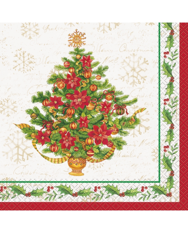 Servilletas 33X33cm Flor Pascua