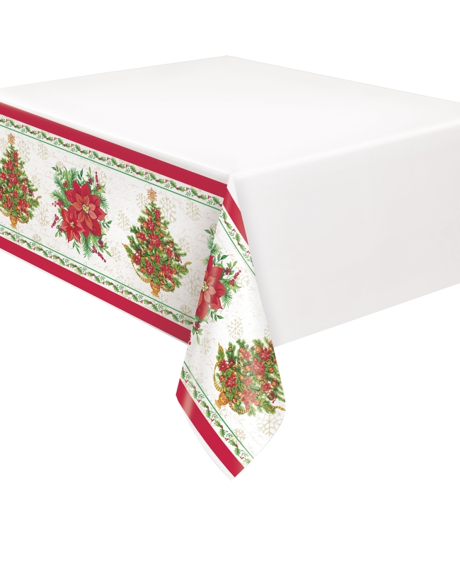 Mantel Plastico Flor Pascua 137 X 213cm