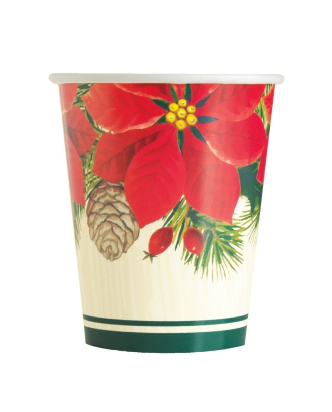 Vasos 266ml Poinsettia Carton