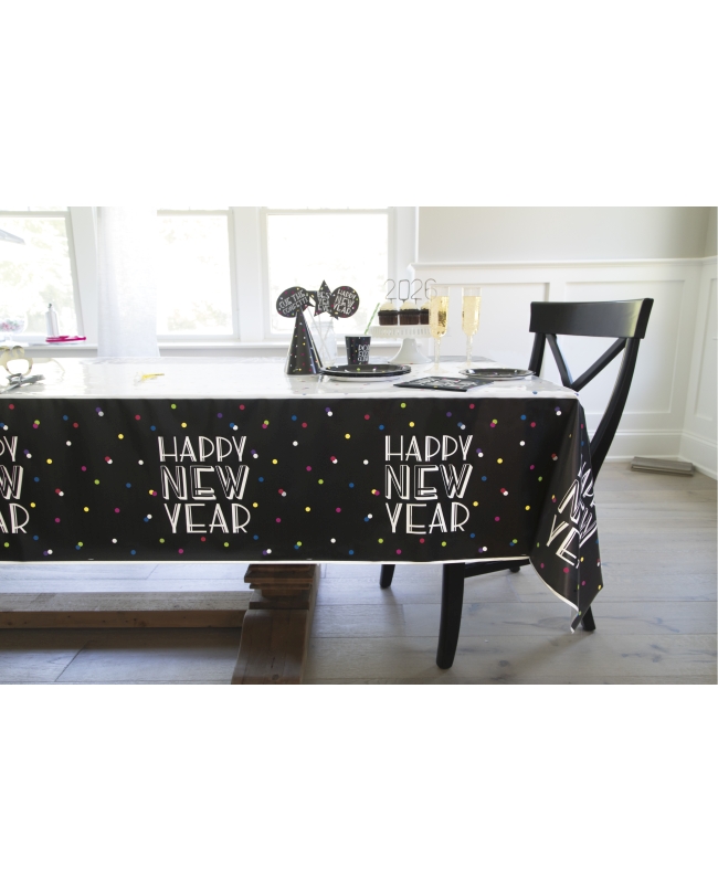 Mantel Plastico H. New Year Puntos Neon 137 X 213cm