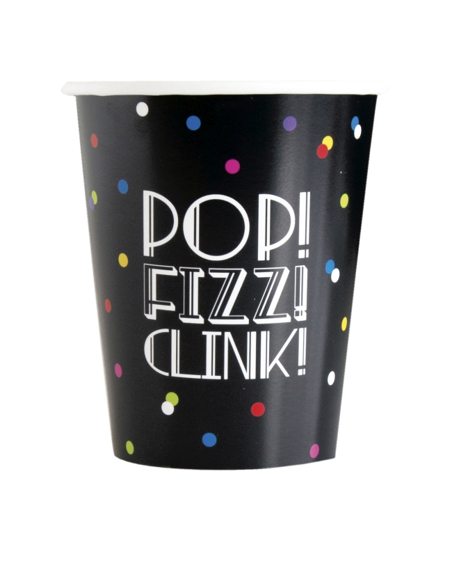 Vasos 266ml H. New Year Puntos Neon Carton