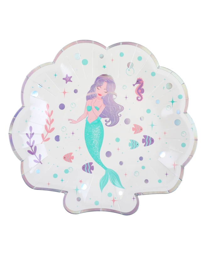 Platos Sirena Iridiscente 22.7 X 21cm Carton ***OFERTA DTO NO ACUMULABLE