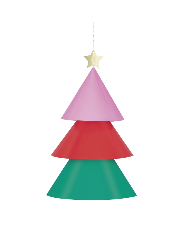 Deco Colgante Arbol Navidad Color Papel