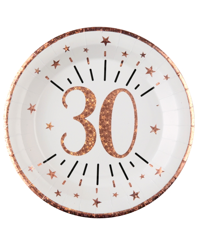 Platos Numero 30 Rosa 22.5cm Carton ***OFERTA DTO NO ACUMULABLE