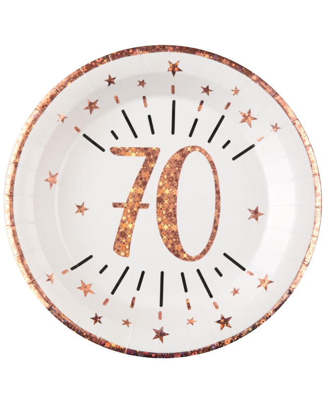 Platos Numero 70 Rosa 22.5cm Carton ***OFERTA DTO NO ACUMULABLE