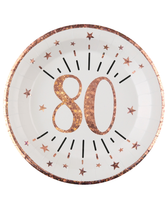 Platos Numero 80 Rosa 22.5cm Carton ***OFERTA DTO NO ACUMULABLE