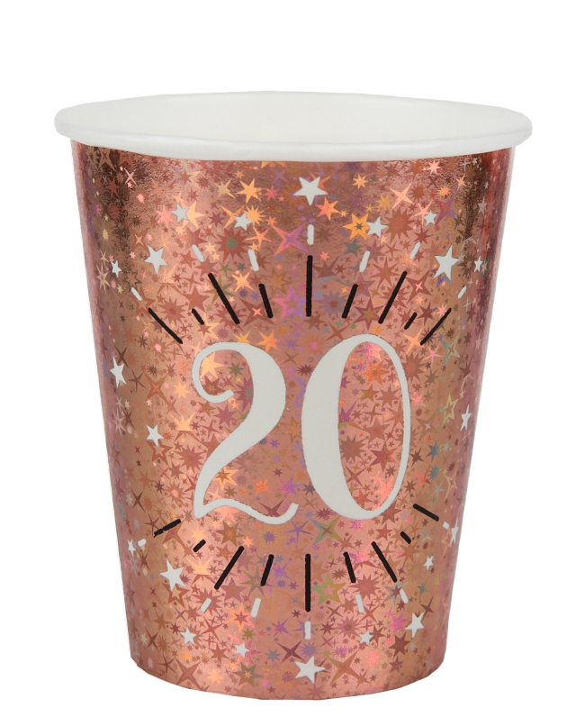 Vasos Rosa Brillante Numero 20 7.8X9.7cm 27cl Carton ***OFERTA DTO NO ACUMULABLE