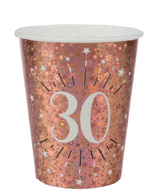 Vasos Rosa Brillante Numero 30 7.8X9.7cm 27cl Carton ***OFERTA DTO NO ACUMULABLE