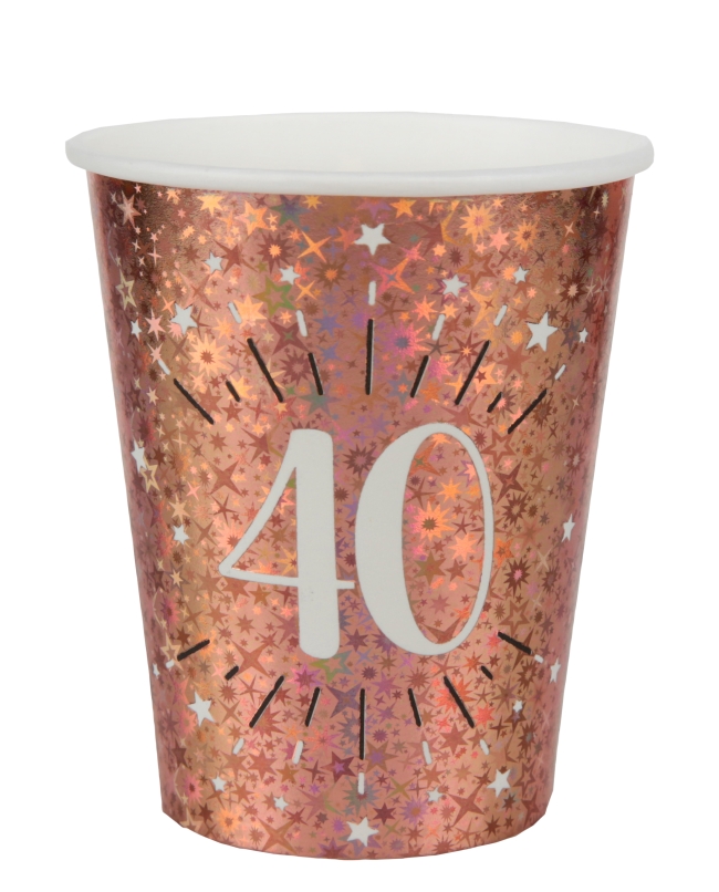 Vasos Rosa Brillante Numero 40 7.8X9.7cm 27cl Carton ***OFERTA DTO NO ACUMULABLE