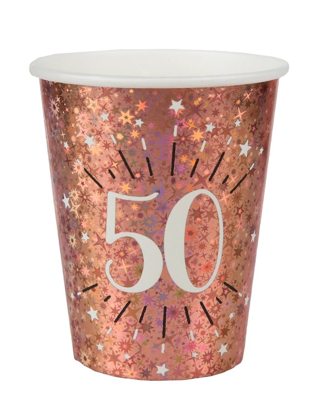 Vasos Rosa Brillante Numero 50 7.8X9.7cm 27cl Carton ***OFERTA DTO NO ACUMULABLE