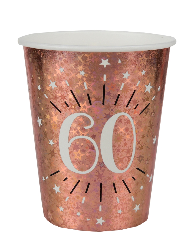 Vasos Rosa Brillante Numero 60 7.8X9.7cm 27cl Carton ***OFERTA DTO NO ACUMULABLE