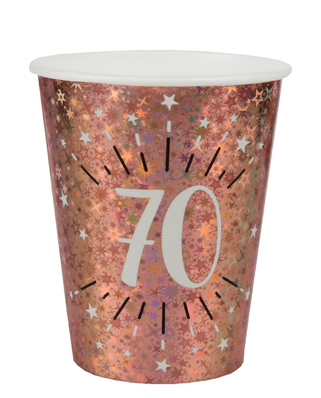 Vasos Rosa Brillante Numero 70 7.8X9.7cm 27cl Carton ***OFERTA DTO NO ACUMULABLE