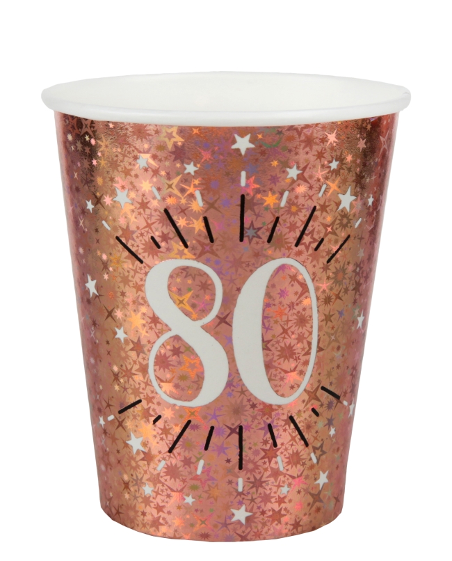 Vasos Rosa Brillante Numero 80 7.8X9.7cm 27cl Carton ***OFERTA DTO NO ACUMULABLE