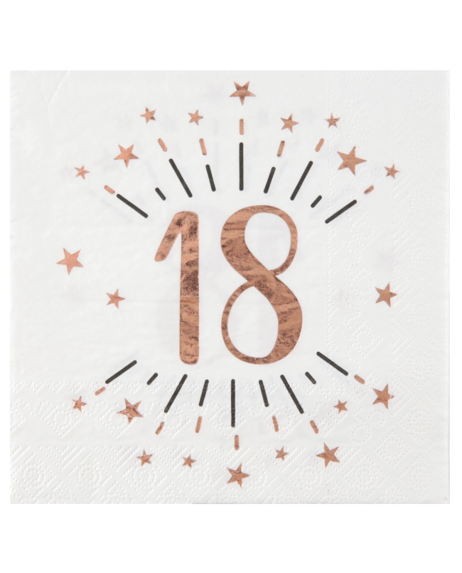 Servilletas Numero 18 Rosa 33X33cm Papel 3 Capas ***OFERTA DTO NO ACUMULABLE