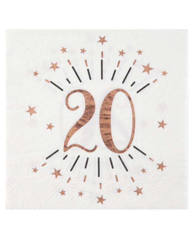 Servilletas Numero 20 Rosa 33X33cm Papel 3 Capas ***OFERTA DTO NO ACUMULABLE