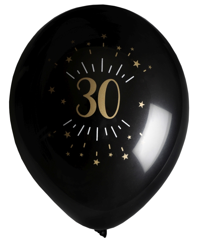 Globos Latex Negro Numero 30 23cm Latex ***OFERTA DTO NO ACUMULABLE