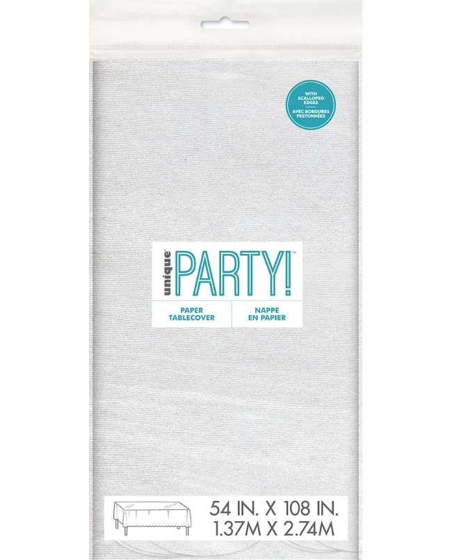 Mantel Papel Blanco Bordes Ondas 1,37X2.74m