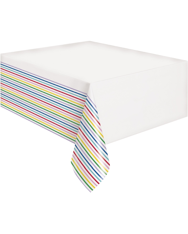 Mantel Plastico Rayas Multicolor 1,37X2,13m