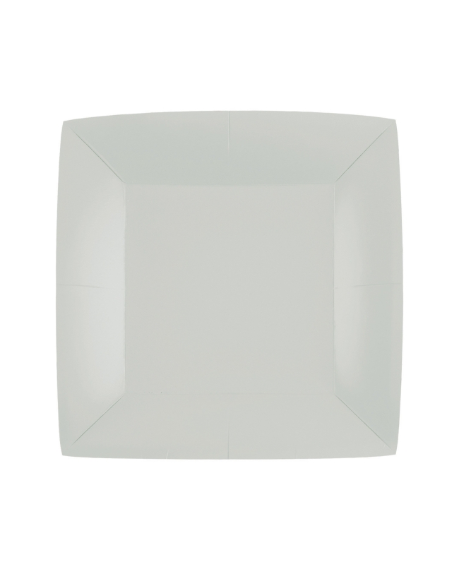Platos cuadrado peque&ntilde;o Gris Perla 18x18cm fibra natural 290gr/m2 ***OFERTA DTO NO ACUMULABLE