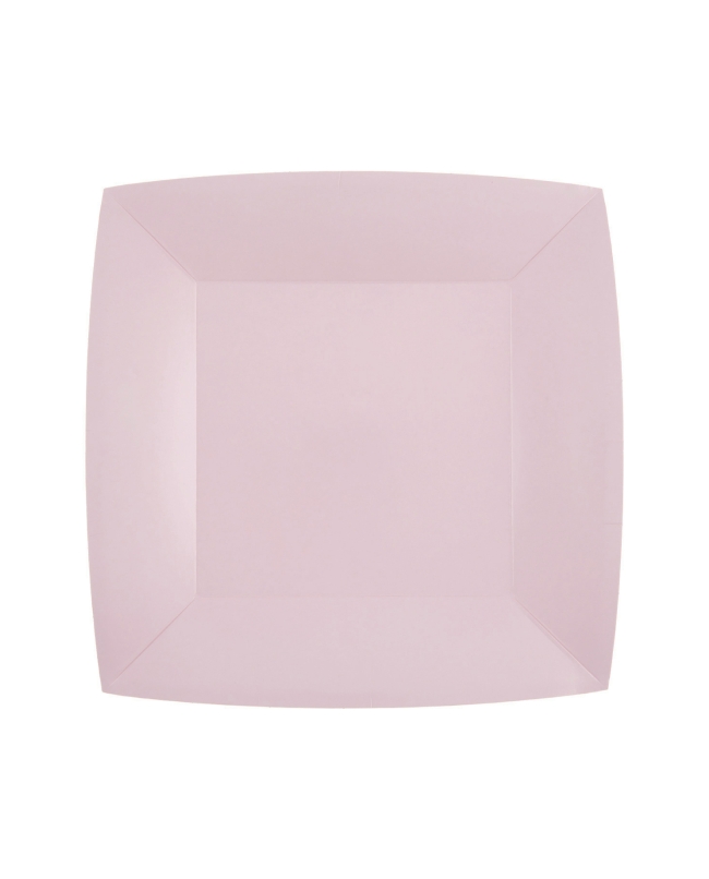 Platos cuadrado peque&ntilde;o Rosa Claro 18x18cm fibra natural 290gr/m2 ***OFERTA DTO NO ACUMULABLE