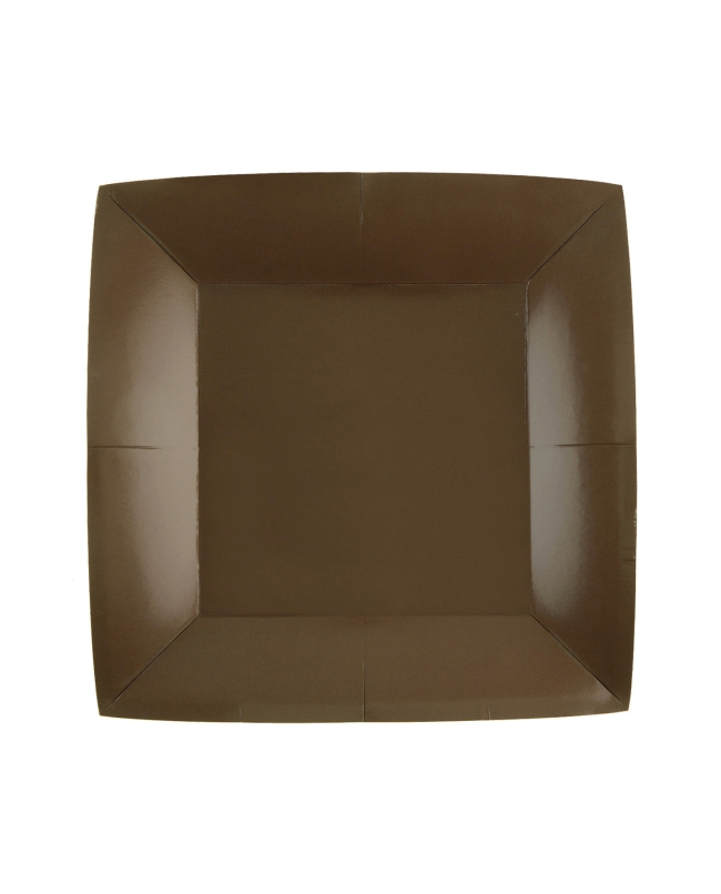 Platos cuadrado peque&ntilde;o Chocolate 18x18cm fibra natural 290gr/m2 ***OFERTA DTO NO ACUMULABLE
