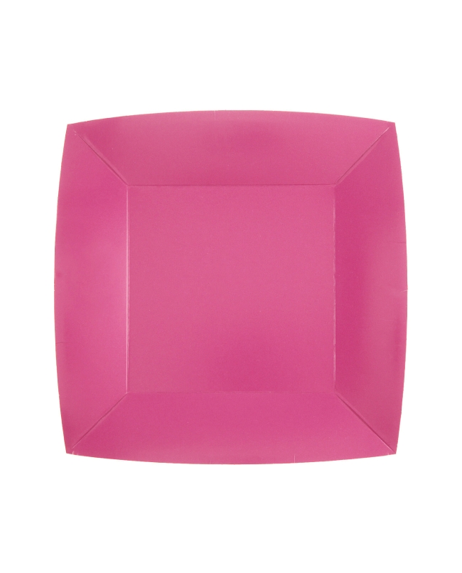 Platos cuadrado peque&ntilde;o Rosa Caramelo 18x18cm fibra natural 290gr/m2 ***OFERTA DTO NO ACUMULABLE