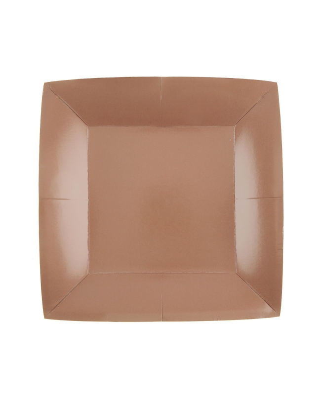 Platos cuadrado peque&ntilde;o Bronce 18x18cm fibra natural 290gr/m2 ***OFERTA DTO NO ACUMULABLE