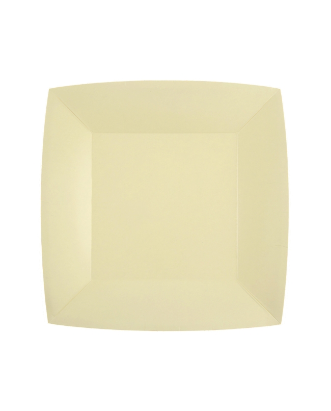 Platos cuadrado peque&ntilde;o Marfil 18x18cm fibra natural 290gr/m2 ***OFERTA DTO NO ACUMULABLE