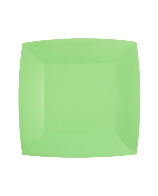 Platos cuadrado peque&ntilde;o Verde Menta 18x18cm fibra natural 290gr/m2 ***OFERTA DTO NO ACUMULABLE