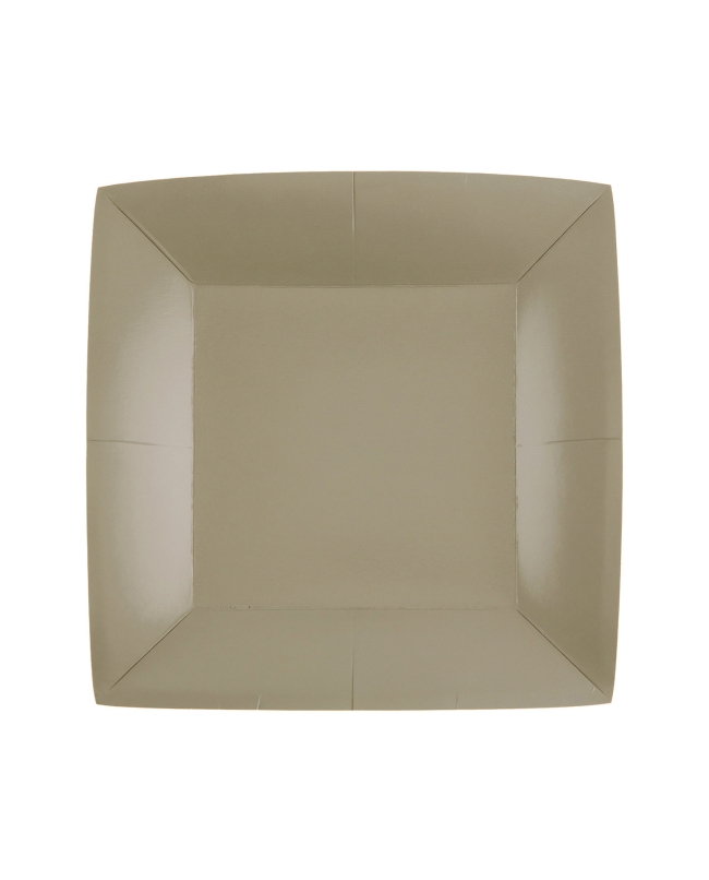 Platos cuadrado peque&ntilde;o Marron Gris Topo Topo 18x18cm fibra natural 290gr/m2 ***OFERTA DTO NO ACUMULABLE