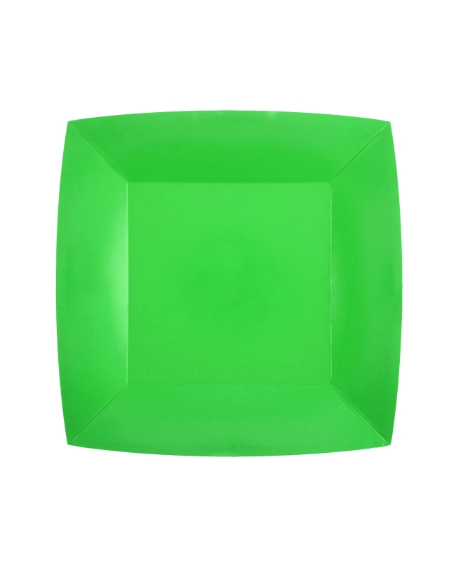 Platos cuadrado peque&ntilde;o Verde Manzana 18x18cm fibra natural 290gr/m2 ***OFERTA DTO NO ACUMULABLE