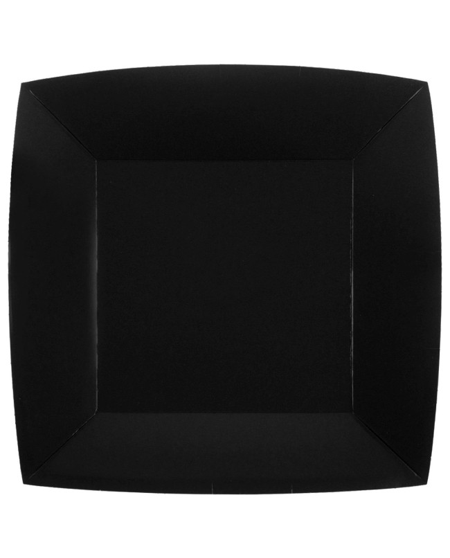 Platos cuadrado grande Negro 23x23cm fibra natural 290gr/m2 ***OFERTA DTO NO ACUMULABLE
