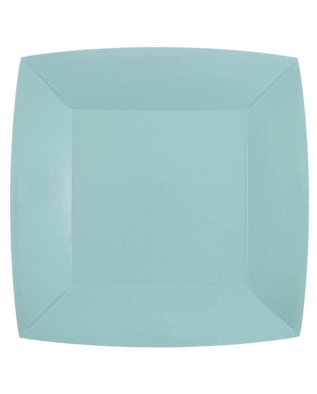 Platos cuadrado grande Azul Claro 23x23cm fibra natural 290gr/m2 ***OFERTA DTO NO ACUMULABLE