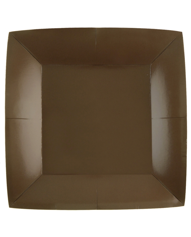 Platos cuadrado grande Chocolate 23x23cm fibra natural 290gr/m2 ***OFERTA DTO NO ACUMULABLE