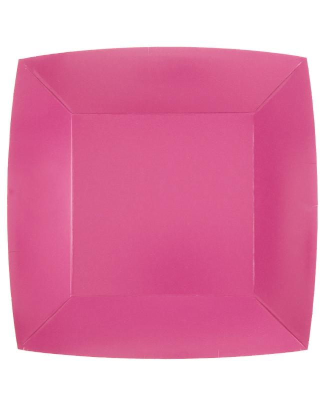 Platos cuadrado grande Rosa Caramelo 23x23cm fibra natural 290gr/m2 ***OFERTA DTO NO ACUMULABLE