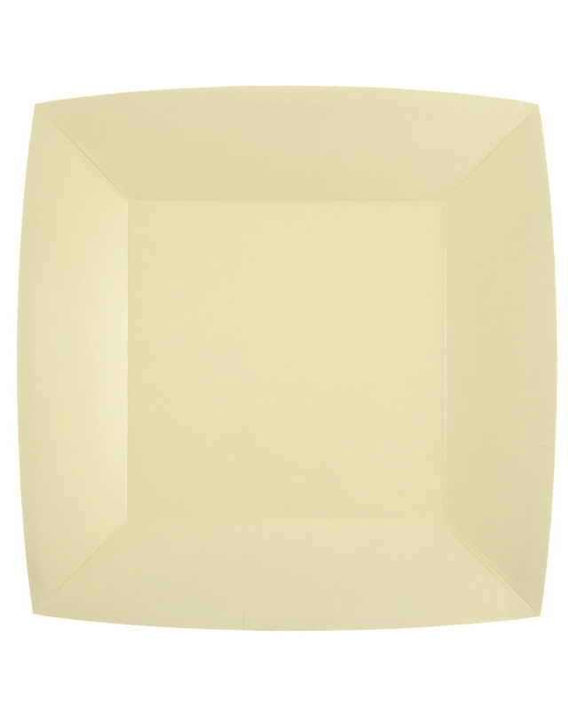 Platos cuadrado grande Marfil 23x23cm fibra natural 290gr/m2 ***OFERTA DTO NO ACUMULABLE